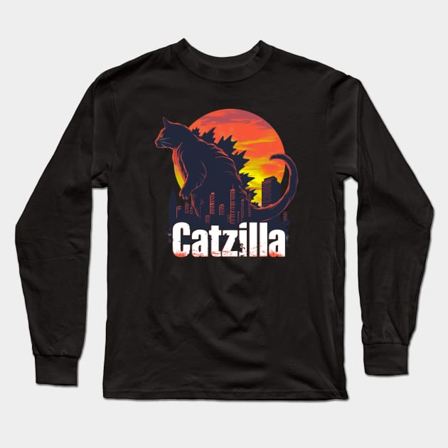 Catzilla Long Sleeve T-Shirt by Wintrly